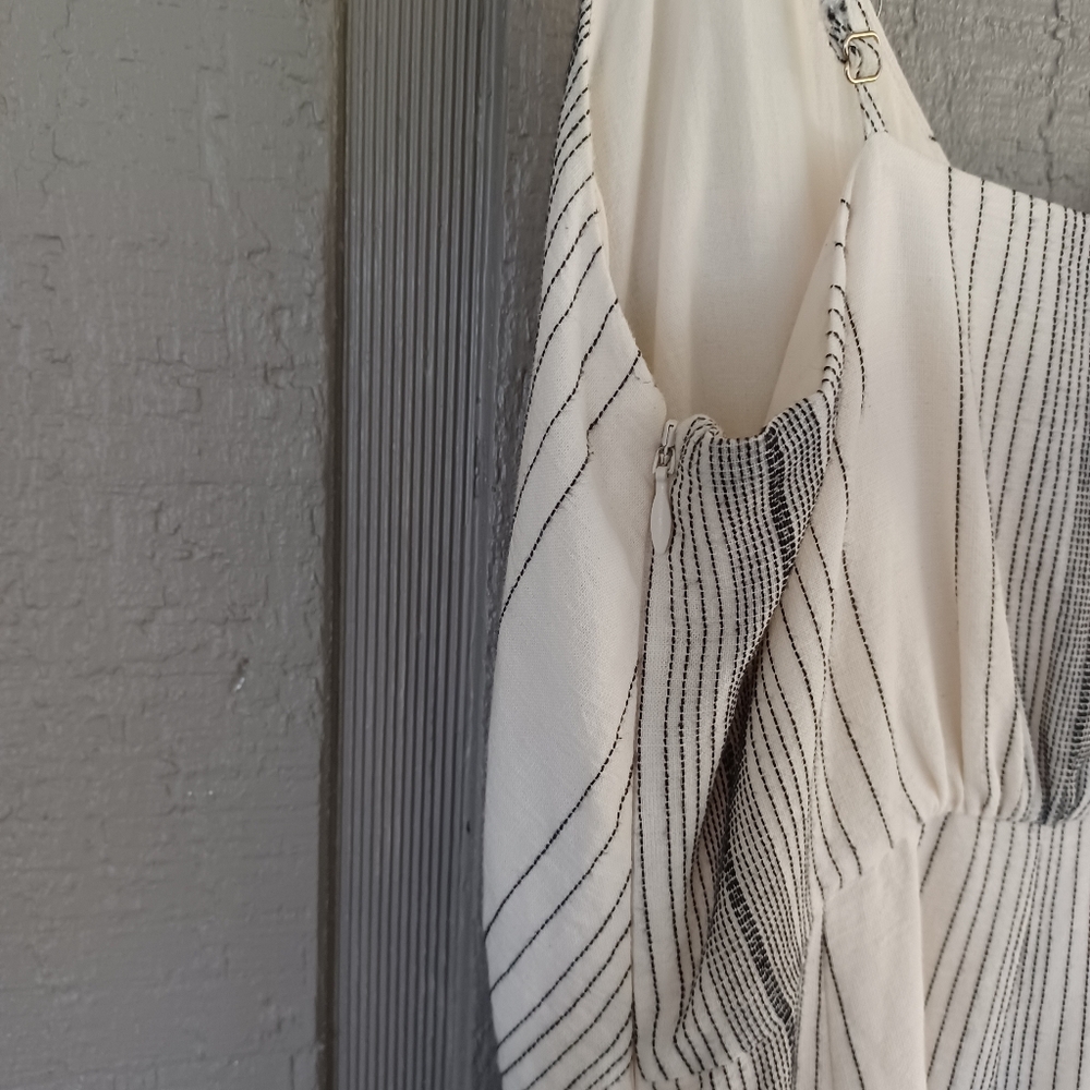 Reiss Kay Stripe Midi Dress Size 2 Women Preppy Sleeveless Pockets Cotton Blend - Picture 9 of 16